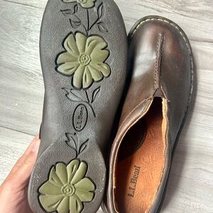 L.L. Bean Women's Dark Brown Leather Slip-On Loafers